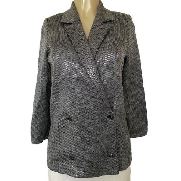 Vintage St John Knit Jacket Blazer Paillette Long Sleeve Double Breasted… - Picture 1 of 8